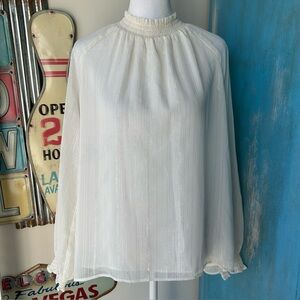 Ellen Tracy Metallic Striped Blouse